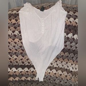 White sheer strapped bodysuit